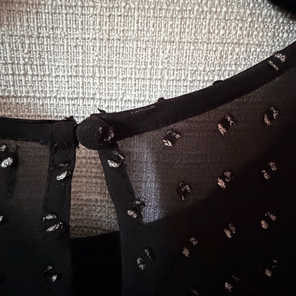 Francesca's Collections‎ Black Mini Dress with Embroidered Dots - Picture 8 of 9